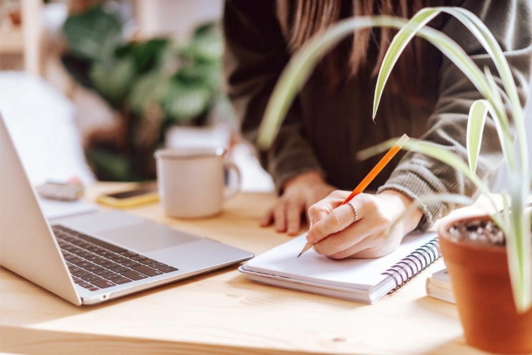 Students collaborating on project work in online environment